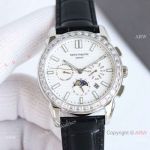 TW Factory Copy Patek Philippe Complications White Moon Dial with Baguettes